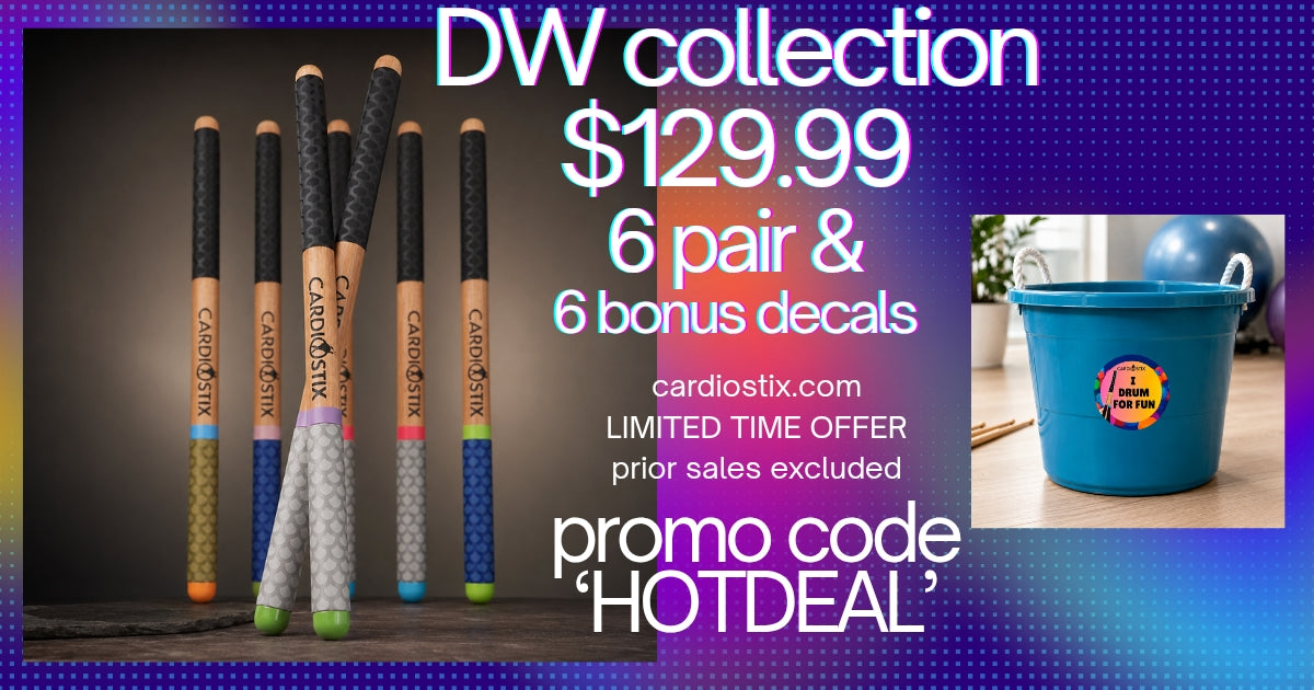 Premium Weight Dark Wood Collection — Sticks Only with Bonus "I drum for fun" Decal