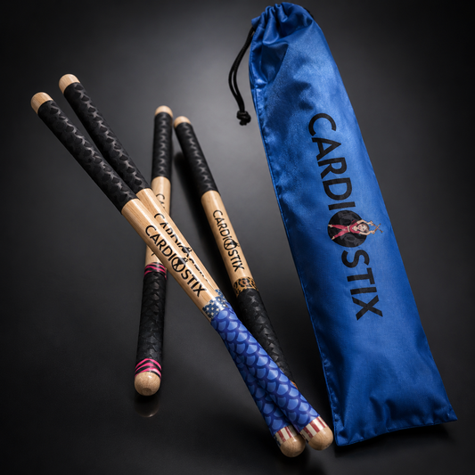 Premium Weight "Designer" Double Grip Drumsticks — 1 Pair with Bag
