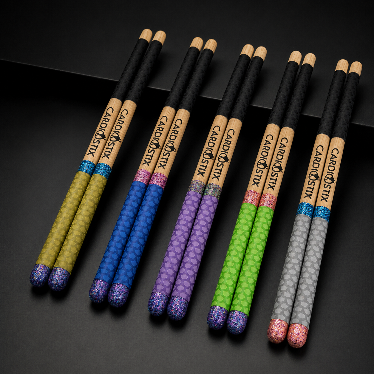 Premium Weight "Designer" Double Grip Drumsticks — 1 Pair with Bag