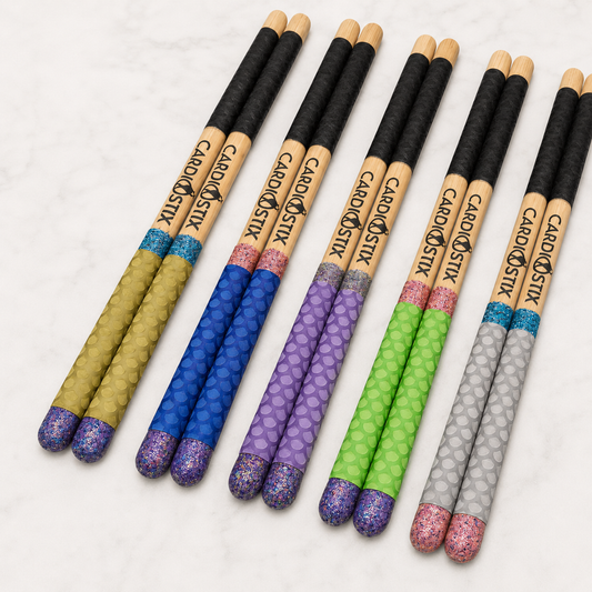 Premium Weight "Designer" Double Grip Drumsticks — 1 Pair with Bag
