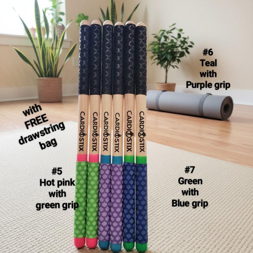 PREMIUM WEIGHT &quot;DESIGNER&quot; DOUBLE GRIP DRUMSTICKS 1 PR. W/BAG