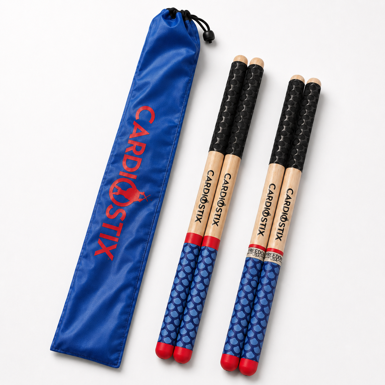Premium Double Grip Red, White & Blue Collection - Bag Included