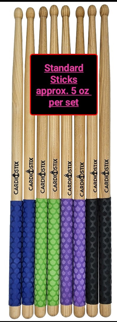 GRIP STIX 15 Long BLUE with Black Non-Slip Grip Drumsticks - Ideal for All  Drumming; Cardio, Fitness, Aerobic & Workout Exercises