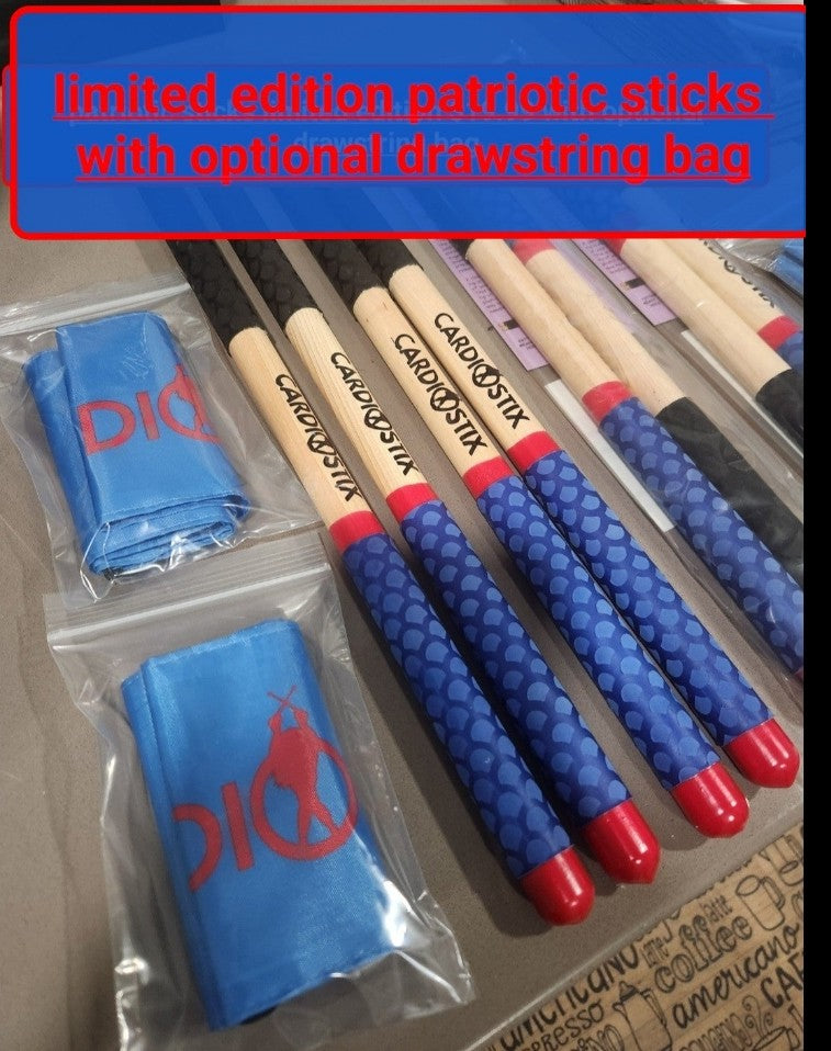 PATRIOTIC  PREMIUM DOUBLE GRIP STICKS(drawstring bag optional)