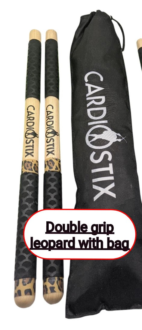 PREMIUM WEIGHT &quot;DESIGNER&quot; DOUBLE GRIP DRUMSTICKS 1 PR. W/BAG
