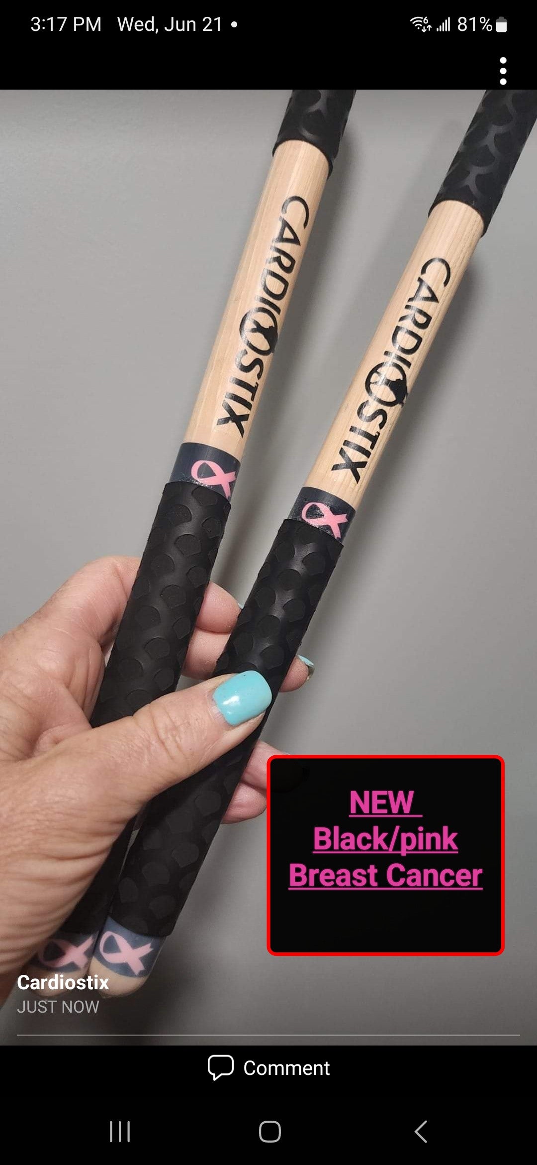 GRIP STIX 15 Long BLUE with Black Non-Slip Grip Drumsticks - Ideal for All  Drumming; Cardio, Fitness, Aerobic & Workout Exercises