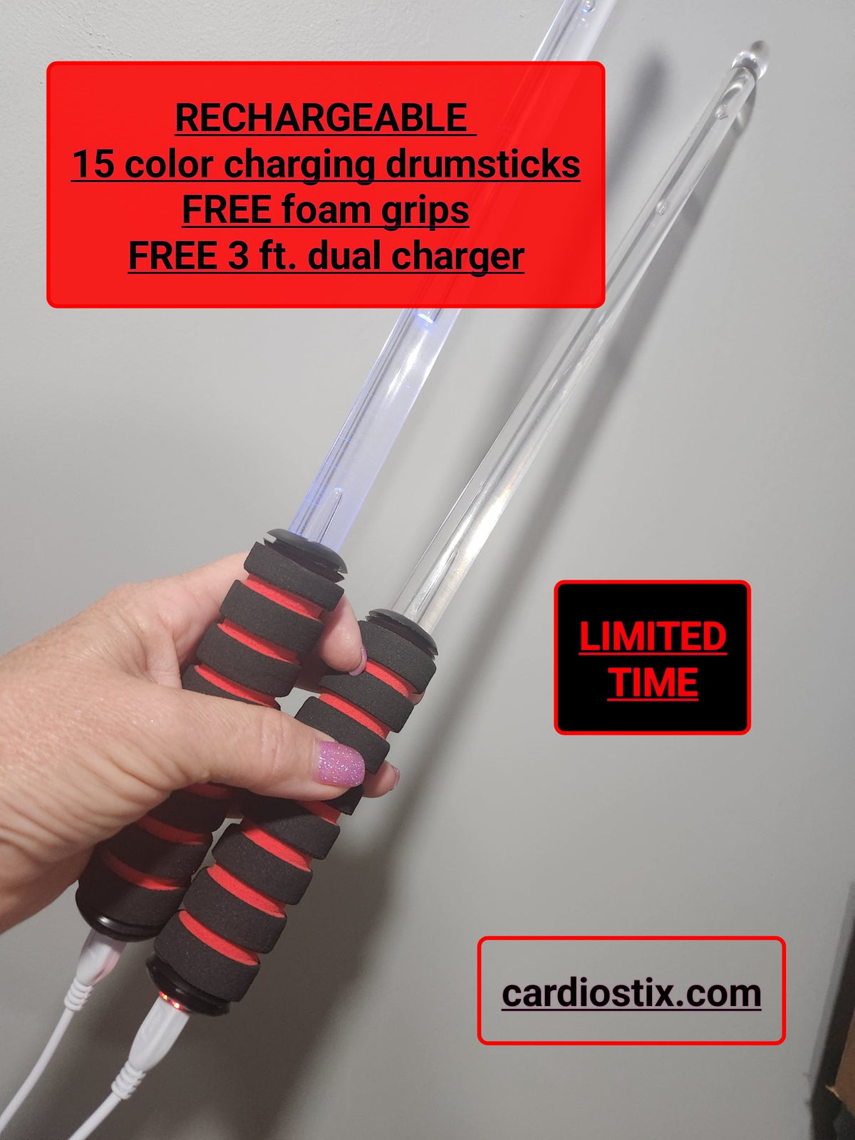 LIGHT UP DRUMSTICKS &amp; MORE-RECHARGEABLE DRUMSTICKS