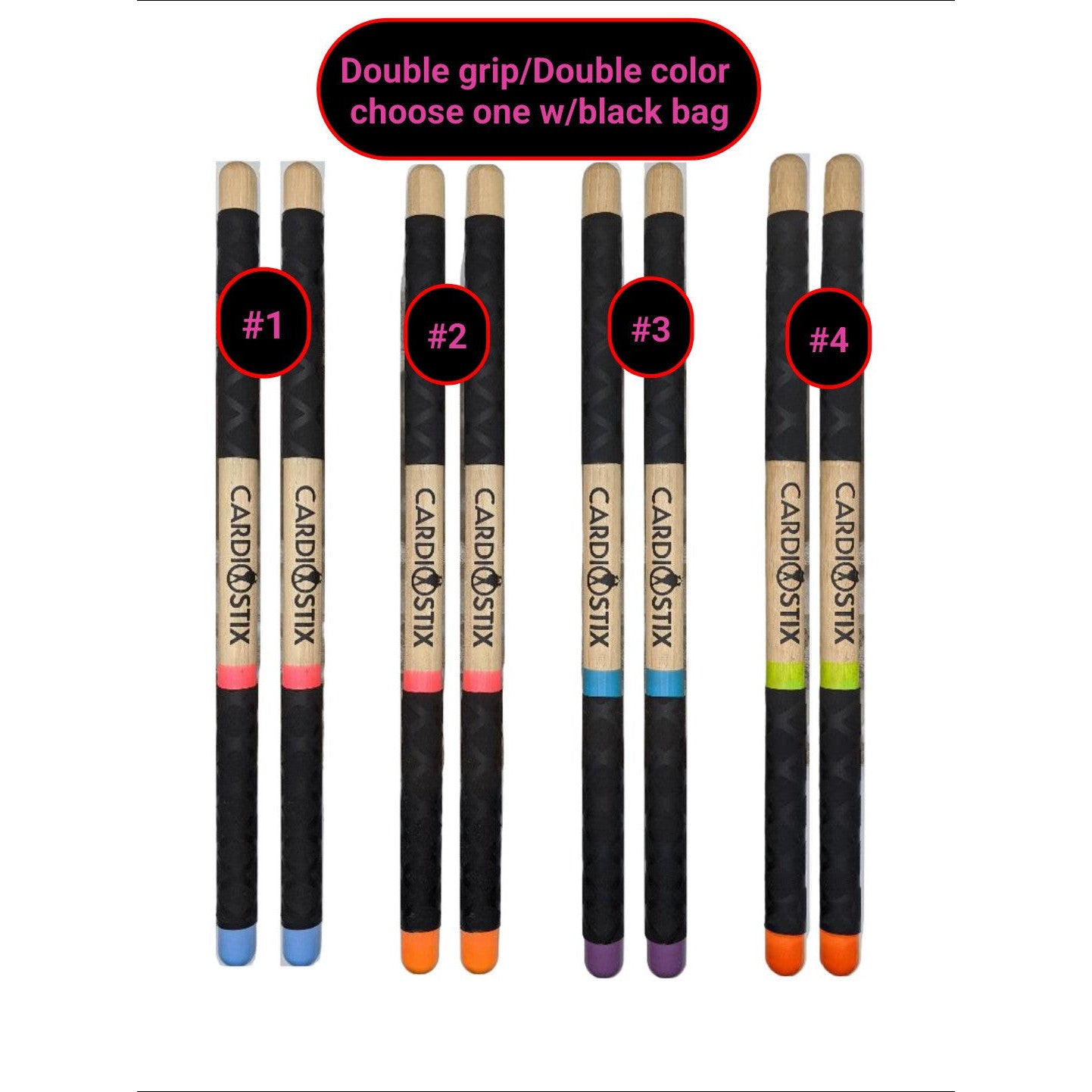 Premium weighted double-grip drumsticks color option 14