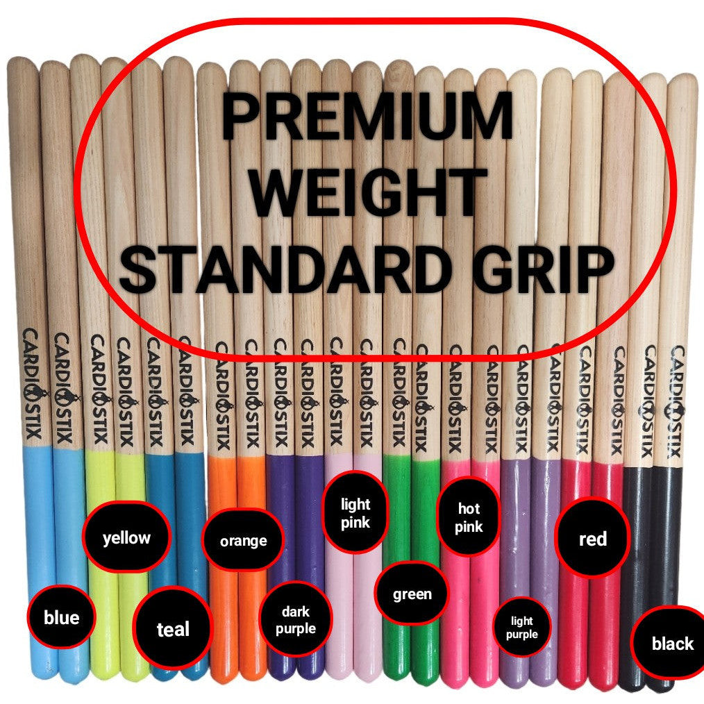 Premium weighted 8oz cardio drumming sticks American hickory