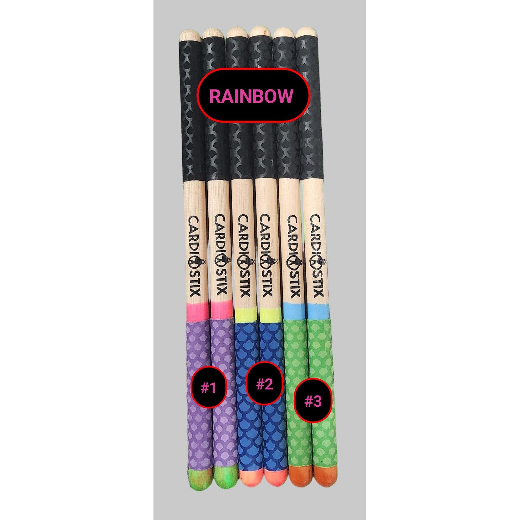Premium weighted rainbow drumsticks limited edition