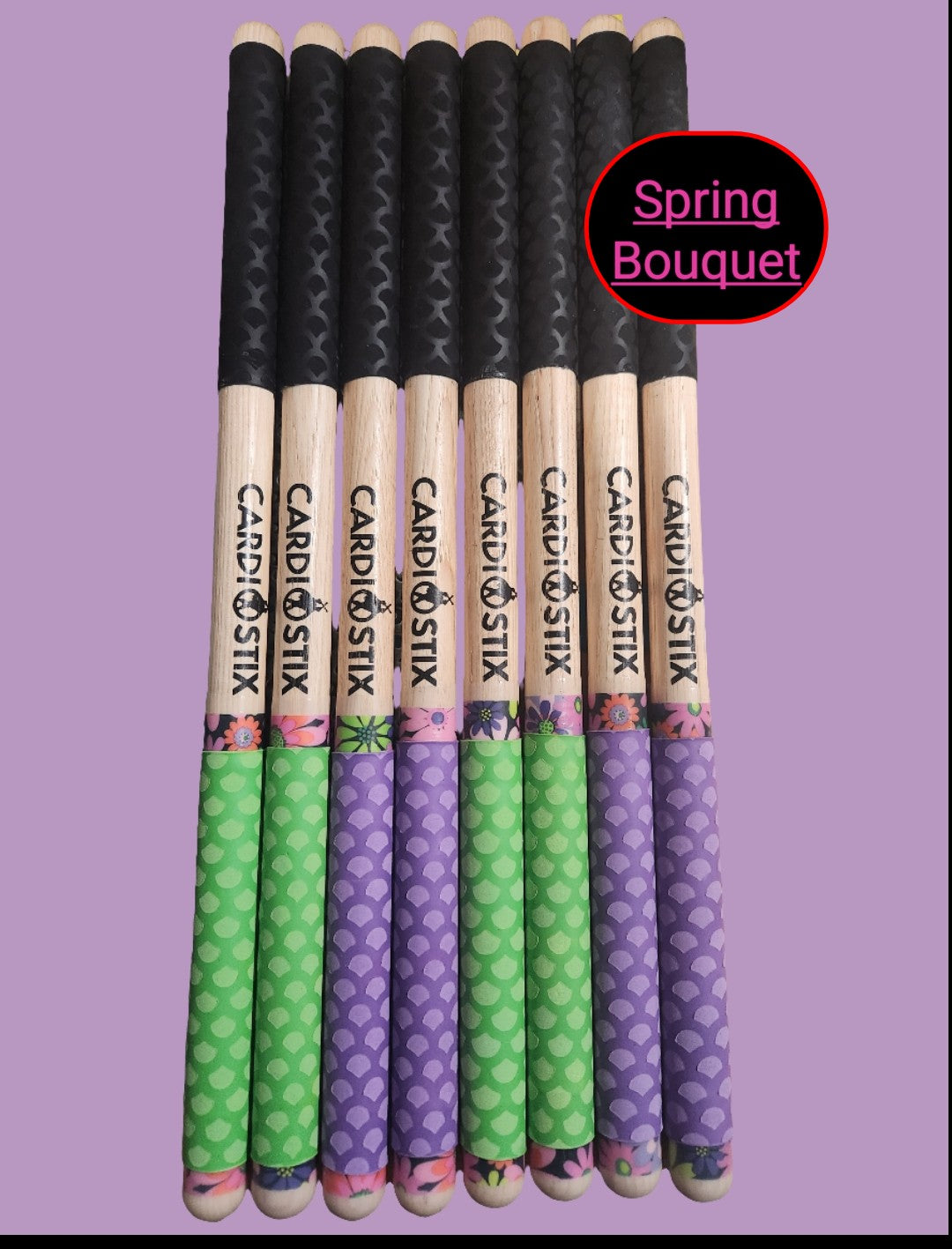 PREMIUM WEIGHT &quot;DESIGNER&quot; DOUBLE GRIP DRUMSTICKS 1 PR. W/BAG