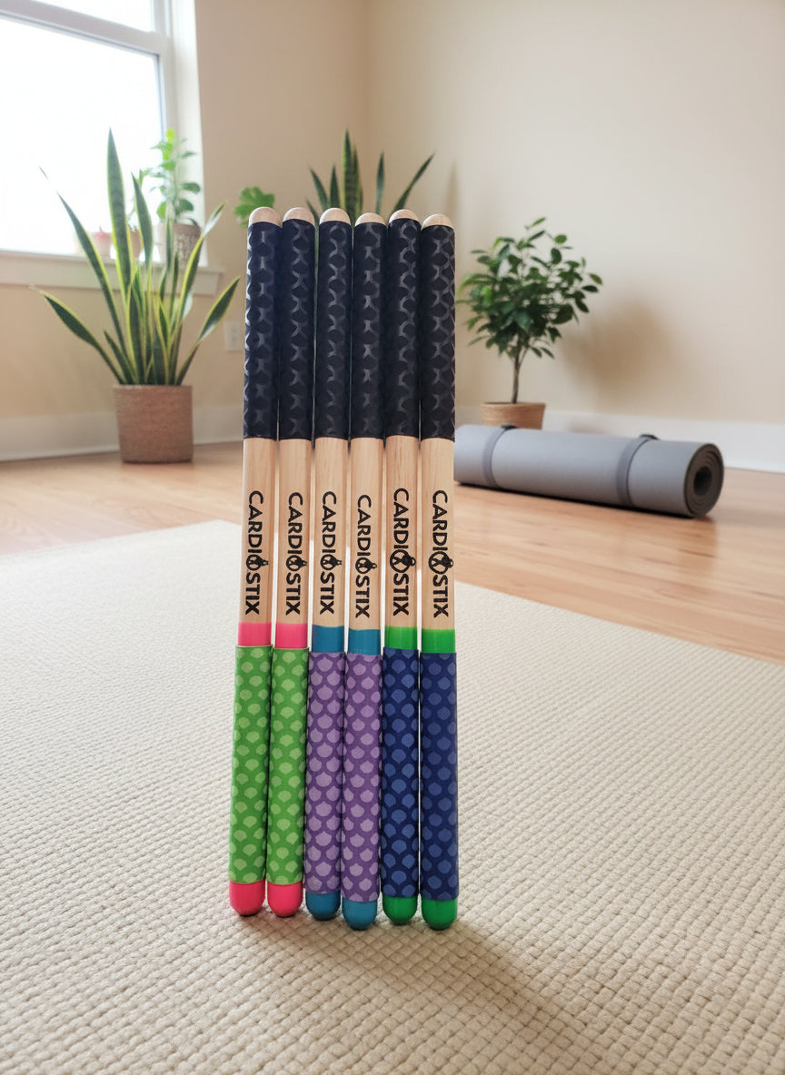 PREMIUM WEIGHT &quot;DESIGNER&quot; DOUBLE GRIP DRUMSTICKS 1 PR. W/BAG