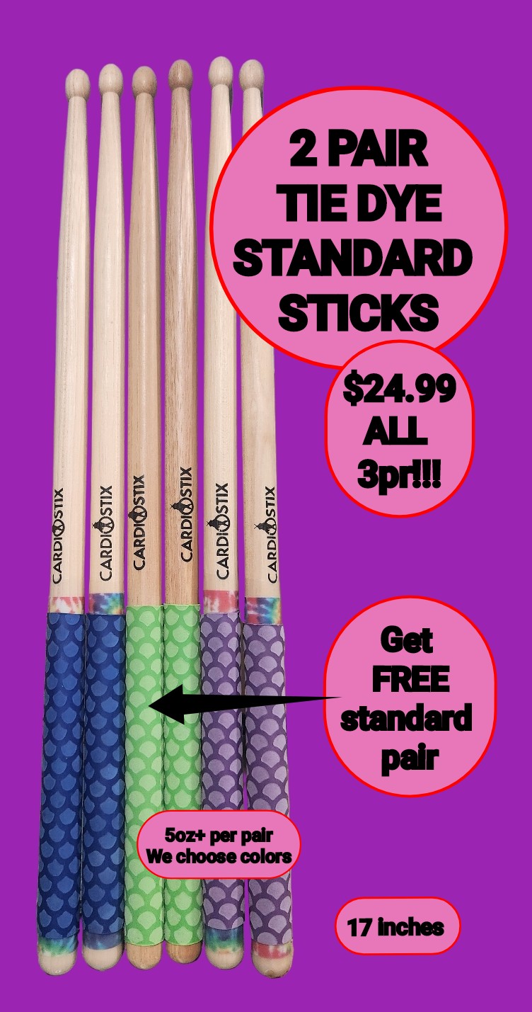 STANDARD MERMAID GRIP HICKORY 17 INCH- 5 OZ DRUMSTICKS-SALE!!!