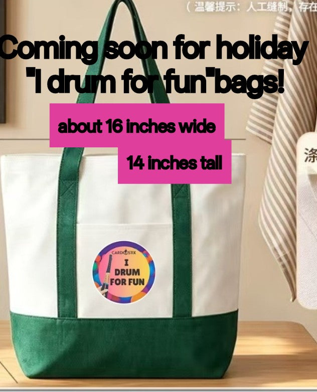 "I drum for fun" collection-keychain/bucket decal or jumbo bag or burlap tote
