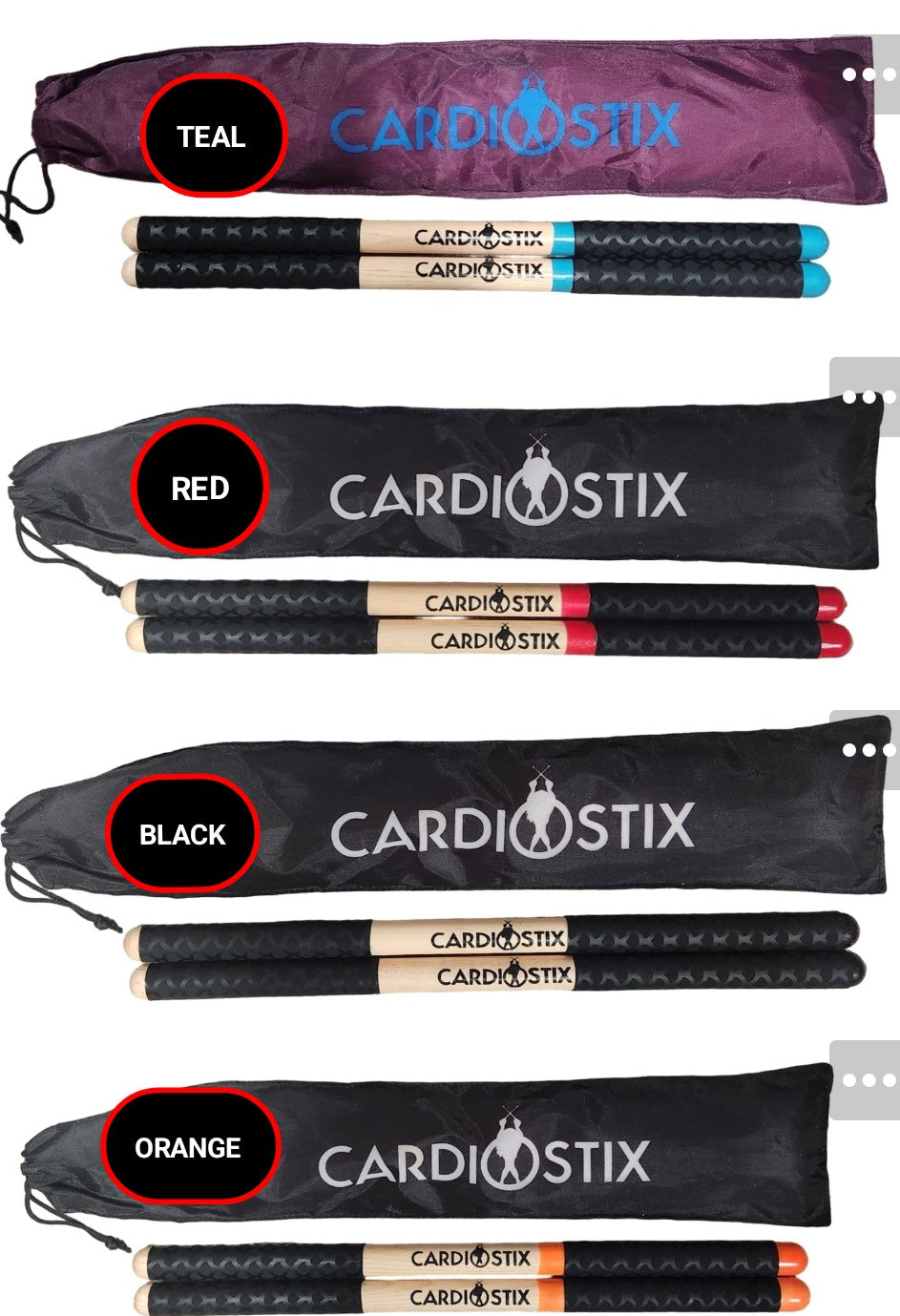 Premium weighted double-grip drumsticks color option 21
