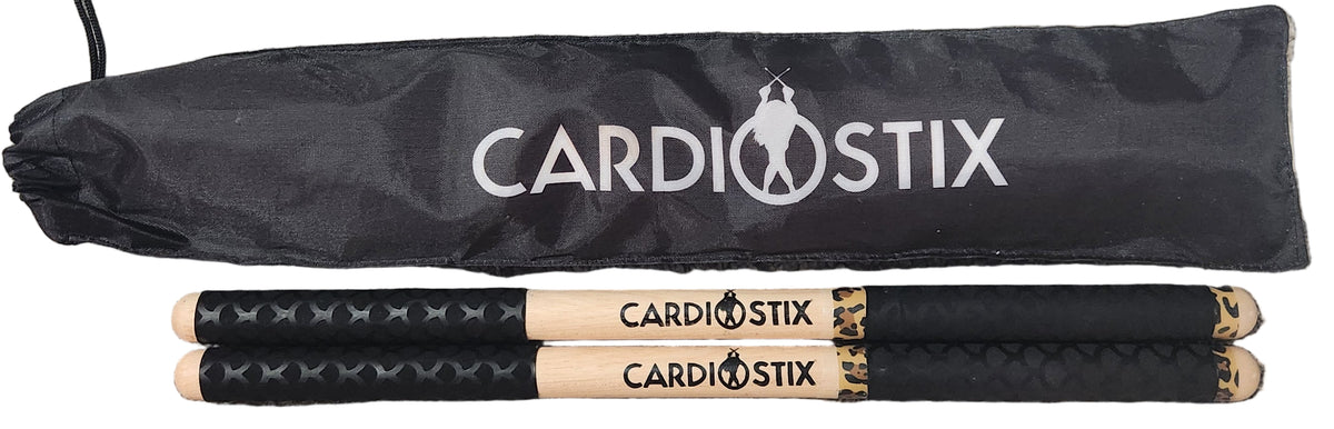 PREMIUM WEIGHT &quot;DESIGNER&quot; DOUBLE GRIP DRUMSTICKS 1 PR. W/BAG