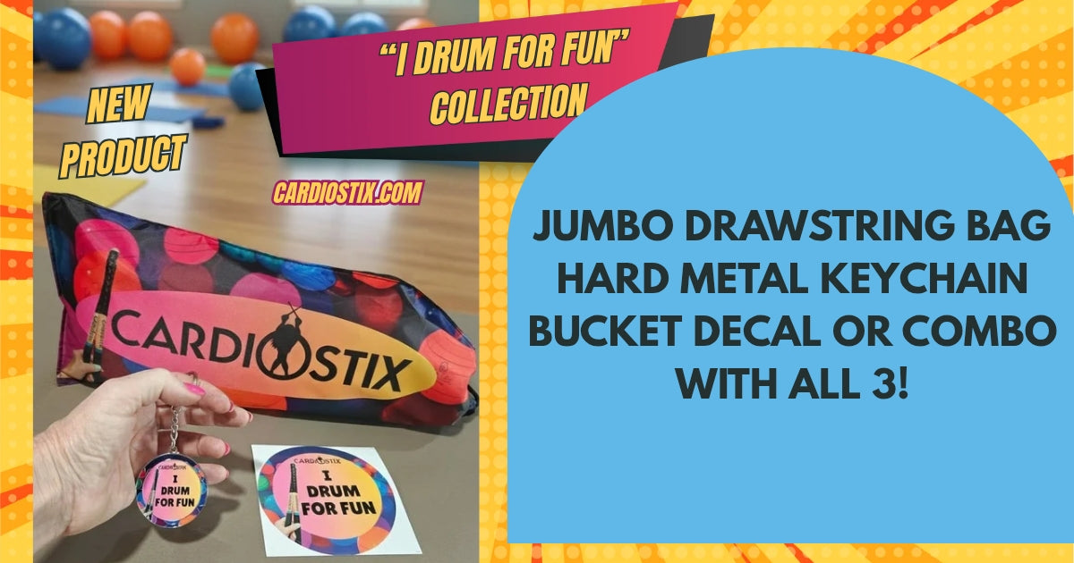 "I drum for fun" collection-keychain/bucket decal or jumbo bag
