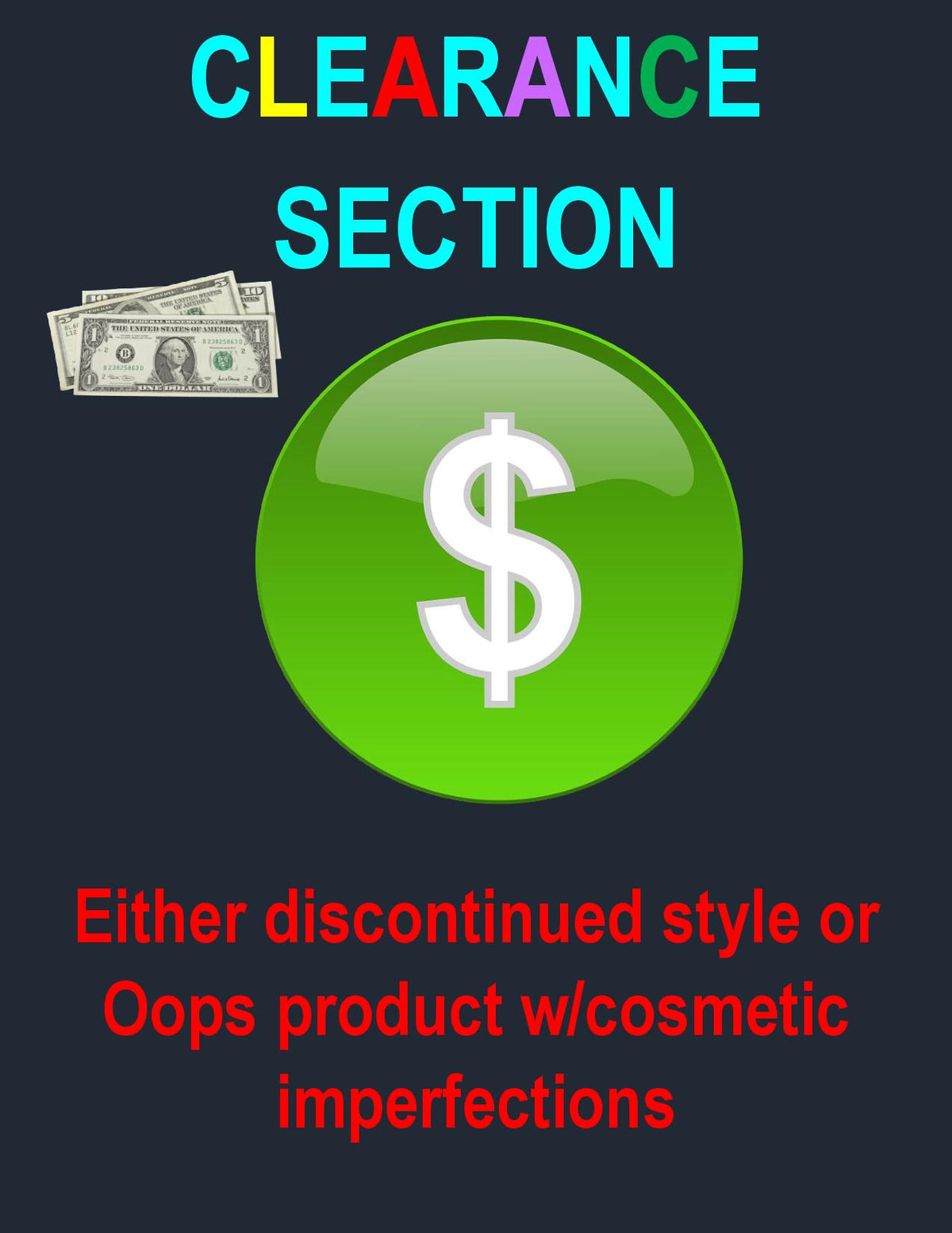 CLEARANCE/OOPS/POP UP SALE!